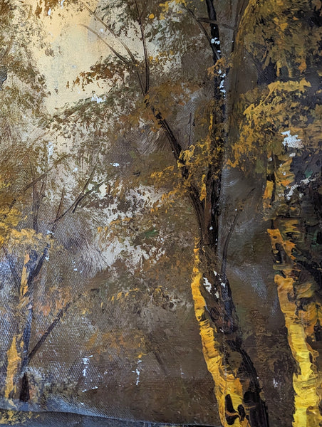 Vintage painting bag - brown trees