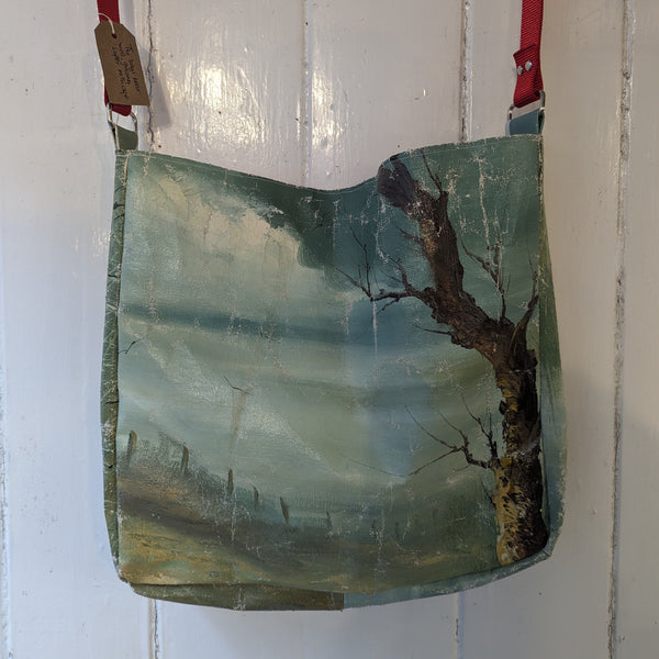 Vintage painting bag - lighthouse and trees