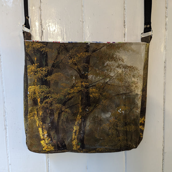 Vintage painting bag - brown trees