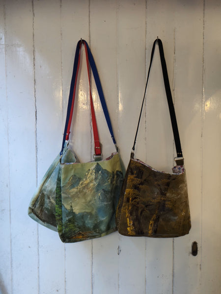Vintage painting bag - brown trees
