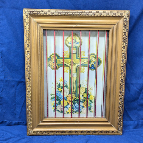 Vintage tricenium, religious art.