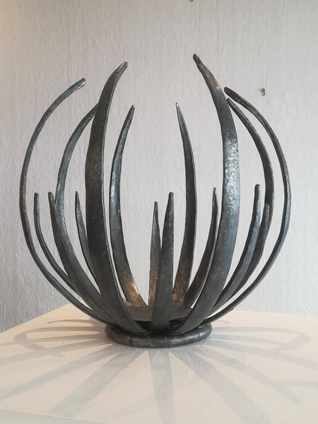 Hand forged - large sculptural 'chrysanthemum' bowl