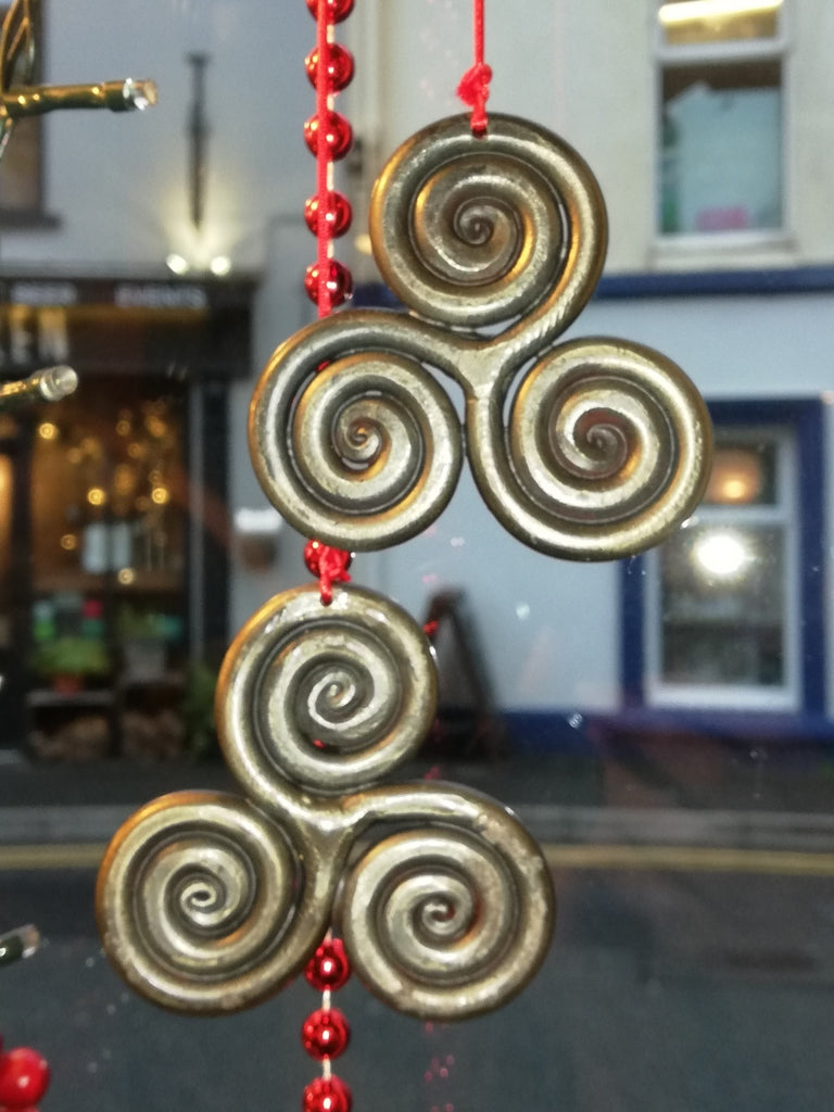 Hand forged mild steel hanging triskele