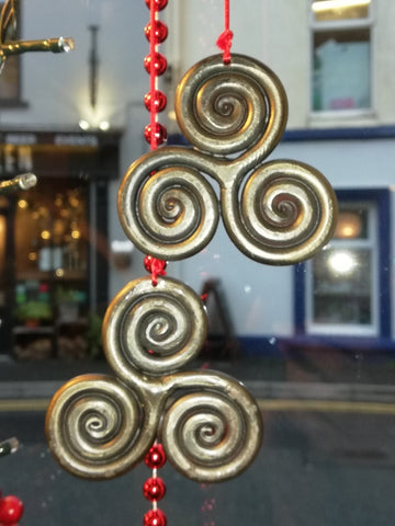 Hand forged mild steel hanging triskele