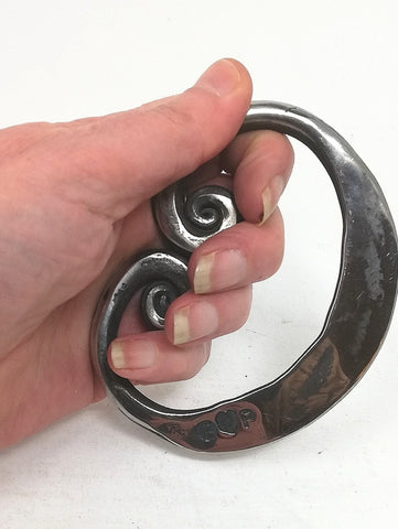 Hand forged stainless steel mezzaluna