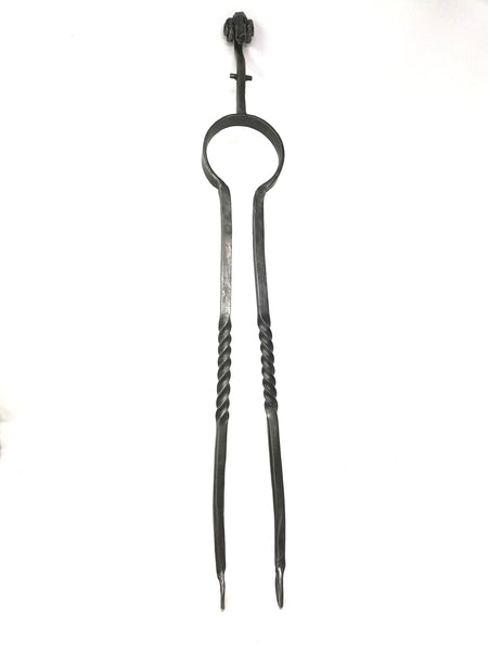Rams head fire set, full set of four tools & stand - hand forged in mild steel