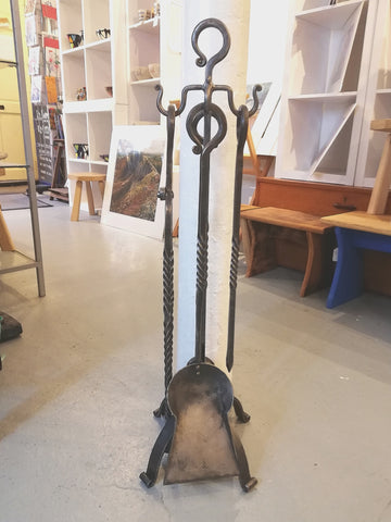 Shepherds crook fire set , hand forged in mild steel