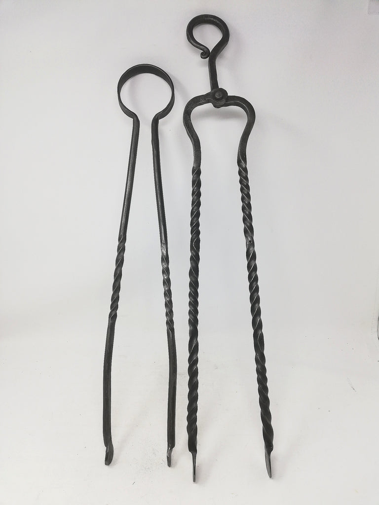 Shepherds crook fire set , hand forged in mild steel