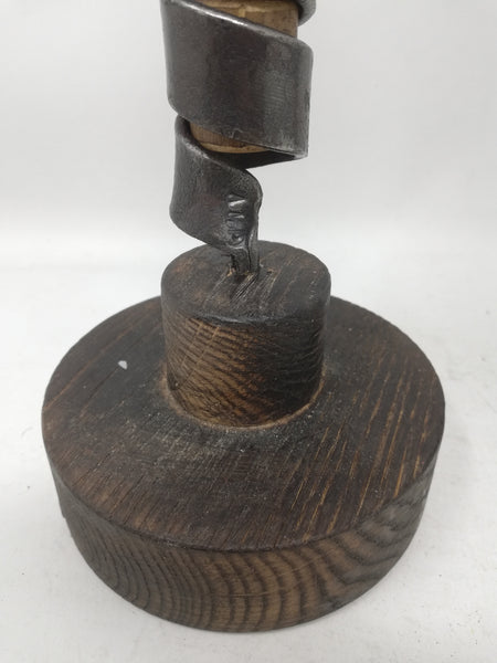 Traveller candle stick, hand forged in mild steel