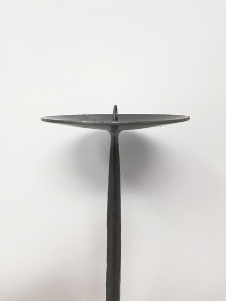 Tall, hand forged, coil base candlestick