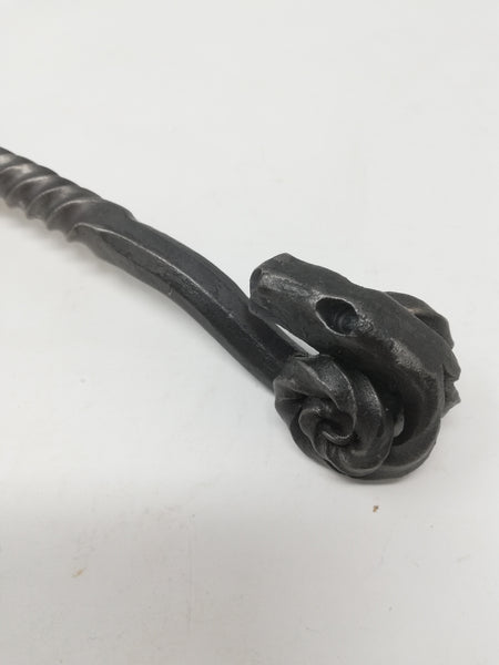 Toasting fork - heavyweight, rams head handle - hand forged in mild steel.