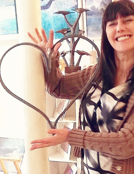 Extra large handforged hanging heart