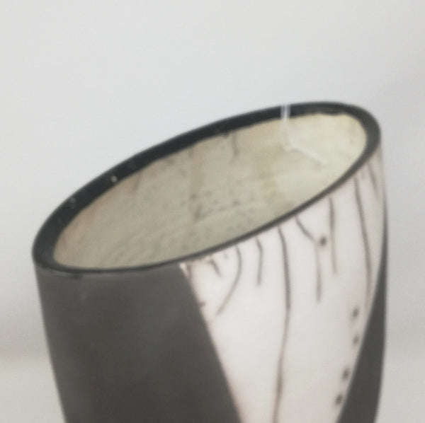 Mick Morgan raku - monochrome vessel