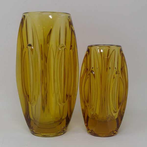 Sklo Union mid century amber glass Lens Vase