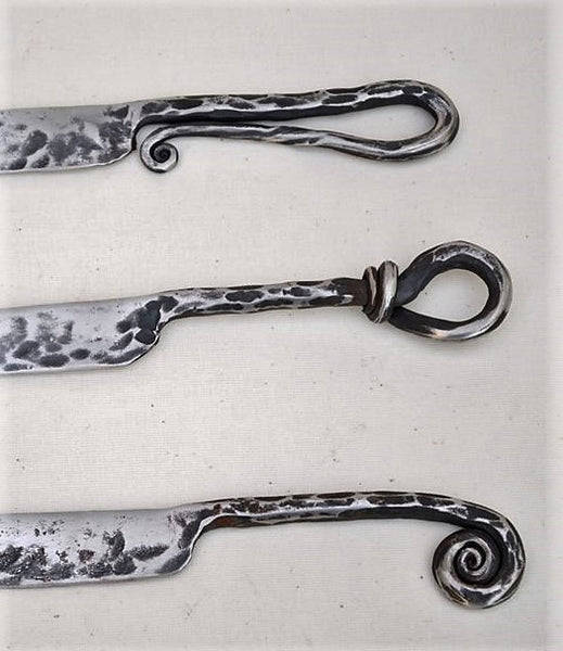 hand forged stainless steel cheese knives with a choice of handles 18.5cm long approx