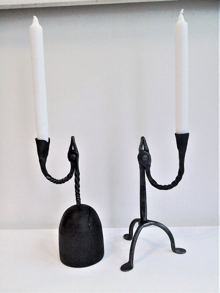 Rush light holder - hand forged.