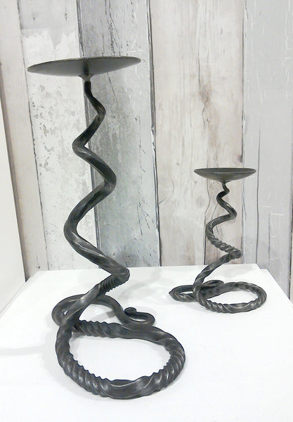 hand forged mild steel candle stick