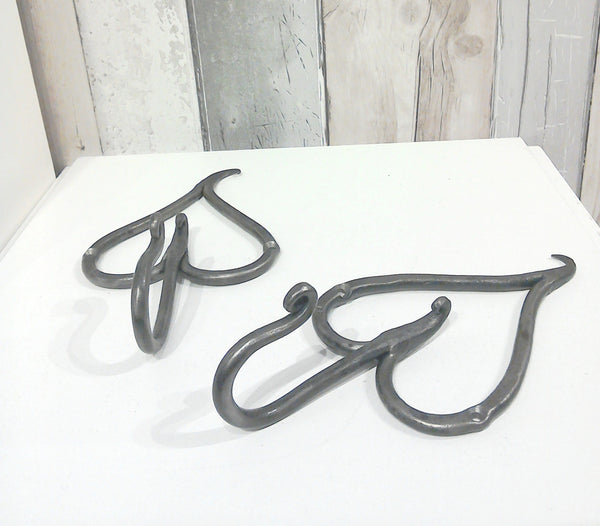 hand forged leaf hooks in mild steel by Aaron Petersen