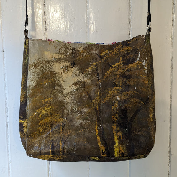 Vintage painting bag - brown trees