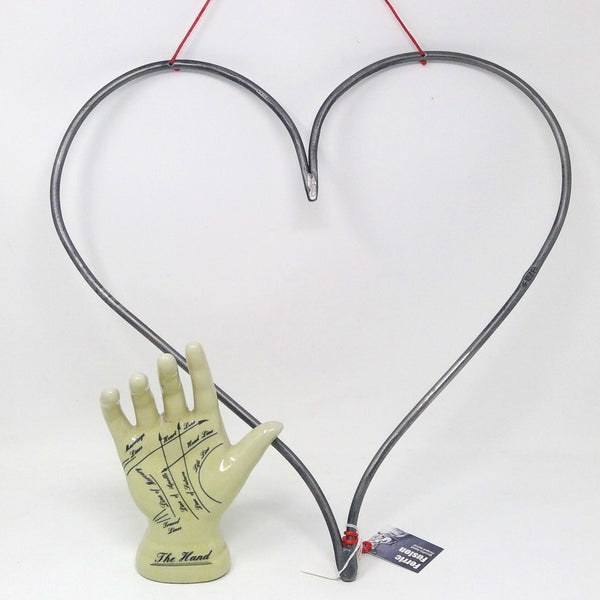Extra large handforged hanging heart