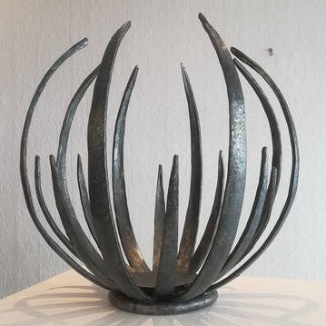 Hand forged - large sculptural 'chrysanthemum' bowl