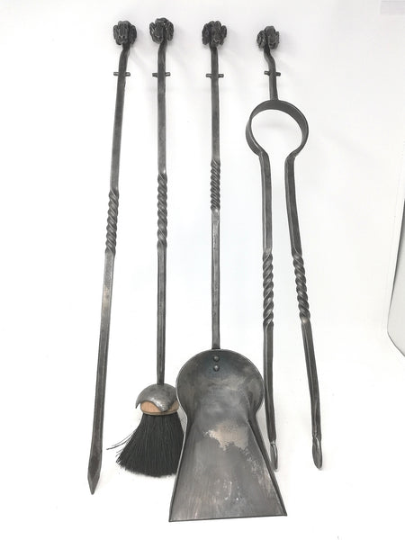 Rams head hand forged fire tools as separate items - 12ml and 10ml bar choice