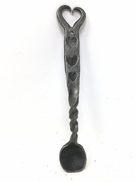 Hand forged steel love spoon