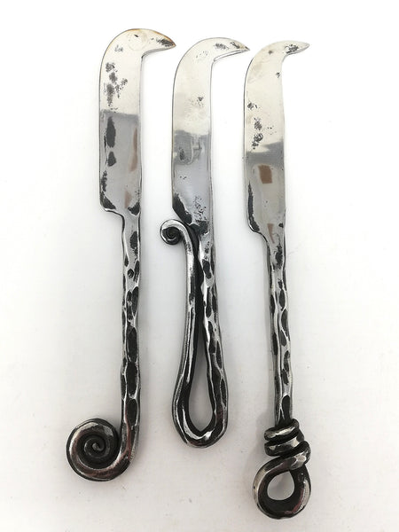 hand forged stainless steel cheese knives with a choice of handles 18.5cm long approx