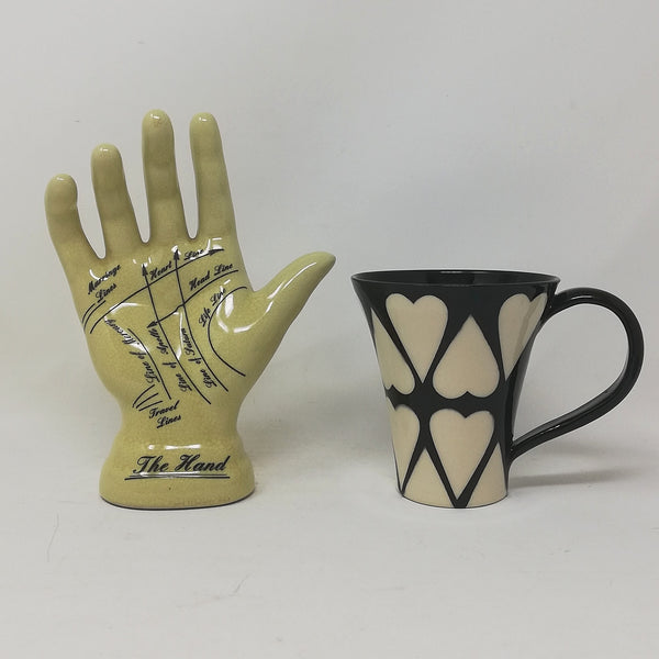Gwili pottery cone mug - cariad design
