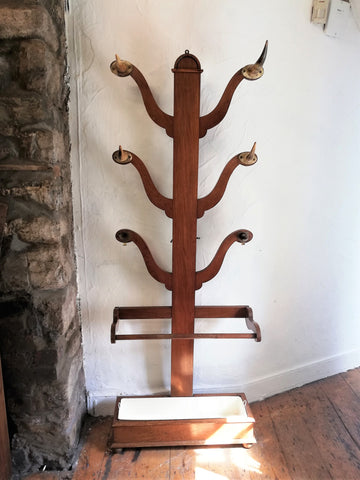 Antique cow horn hall stand