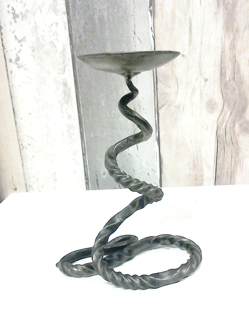 hand forged mild steel candlestick